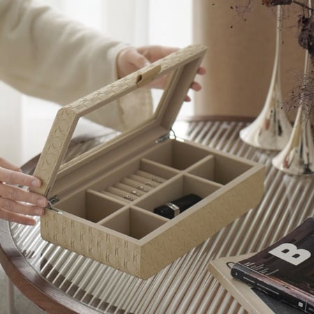 صندوق مجوهرات جلد مزخرف