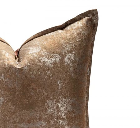 كوشن غطاء بلون مزيج بني برتقالي ولمعة فضي