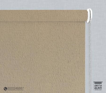 ستائر رول بلس بلاك اوت قماش بيج مخطط  V-4