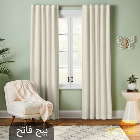 ستائر بلاك اوت سادة - بيج فاتح / الرجاء زيارة المعرض او الاتصال بالمبيعات لطلب زيارة - 0547152122