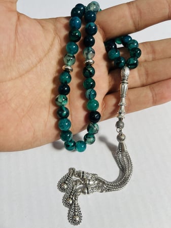 سبحة طحلبي - عقيق برازيلي