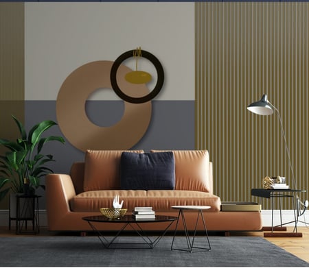 ورق جدران بتصميم الخشب والاشكال الهندسية  GW301100