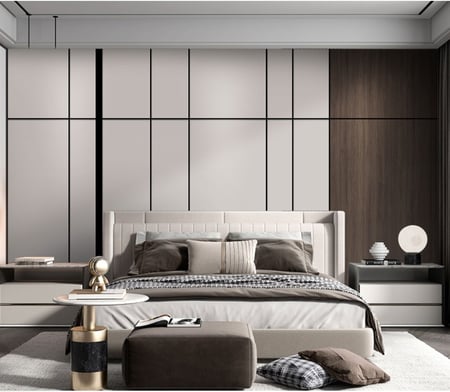 ورق جدران بتصميم الرخام  والخشب GWM370020