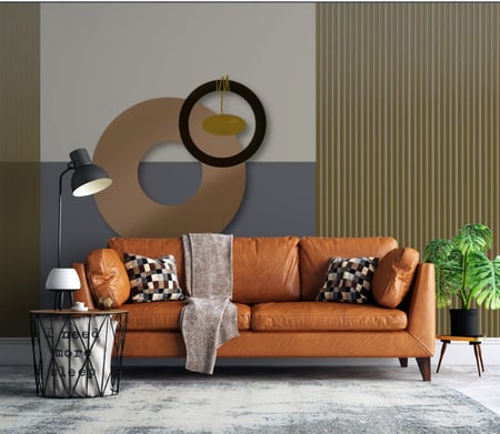ورق جدران بتصميم الخشب والاشكال الهندسية  GW301100