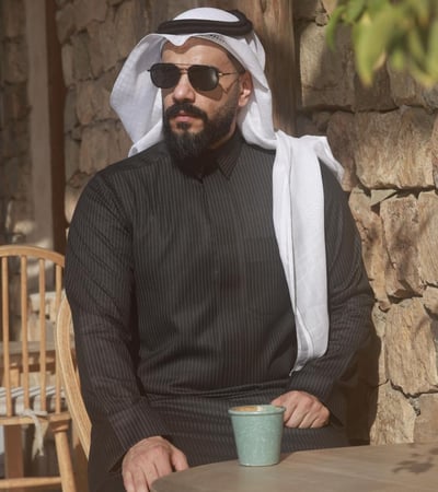 تفصيل ثوب شتوي فاخر من صوف طبيعي عالي الجودة للرجال.