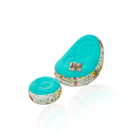 ألترا لاونج غرفة المعيشة أريكة قابلة للنفخ مع مسند للقدم