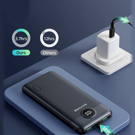 طارية متنقلة راف باور بايونير 3 مداخل 10000 مللي امبير بقوة 20 واط