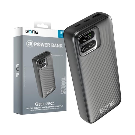 بطارية متنقلة 20 الف 20w منفذين PD من شركة EONE