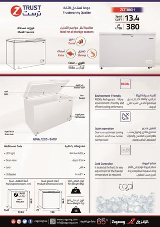 فريزر ترست ارضي ZCF380H
