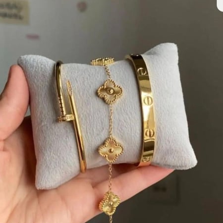 بكج اساور مكون من ٣ اساور مميزة وجودة عالية مقاس 15-17