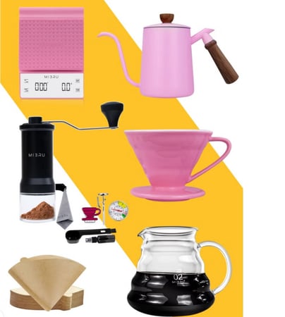 مجموعة v60 من 8 قطع لون وردي