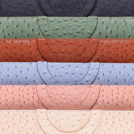 فولدر Dossié الاخضر بنقشة جلد النعام – حقيبة لابتوب وايباد