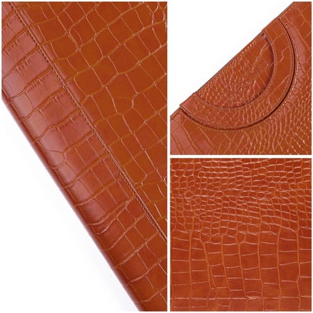 فولدر DOSSIÉ البني الجملي بنقشة جلد التمساح - حقيبة لابتوب وايباد