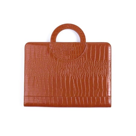 فولدر DOSSIÉ البني الجملي بنقشة جلد التمساح - حقيبة لابتوب وايباد