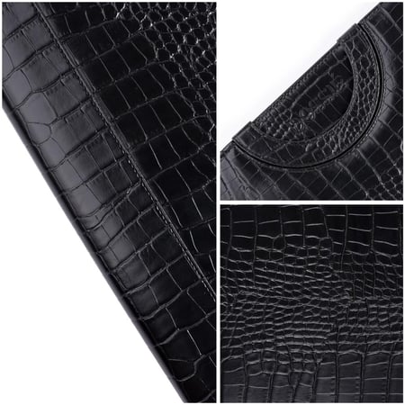 فولدر دوسية خامة فاخرة جلد تمساح اسود ملكي بتفاصيل واضحة