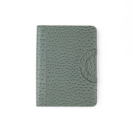 فولدر Dossié الاخضر بنقشة جلد النعام – حقيبة لابتوب وايباد
