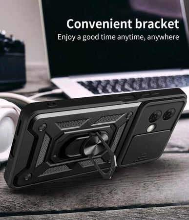 غطاء جوال مدرع مع حلقة مغناطيسية و غطاء كاميرا لهاتف موتورولا موتو جي 84 الجيل الخامس  -   Motorola Moto G84 5G