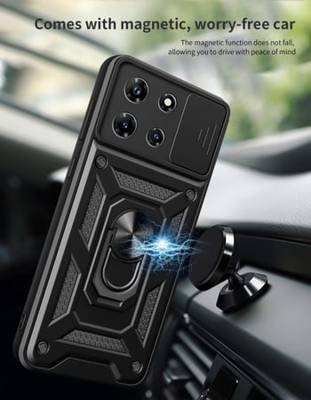 غطاء جوال مدرع مع حلقة مغناطيسية و غطاء كاميرا لهاتف انفينيكس نوت 30 الجيل الخامس - Infinix NOTE 30 5G