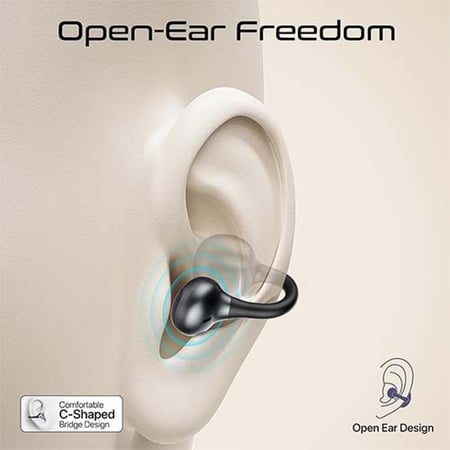 سماعة أذن لاسلكية AirClip-Pro بتصميم Open-Ear وبطارية 28 ساعة
