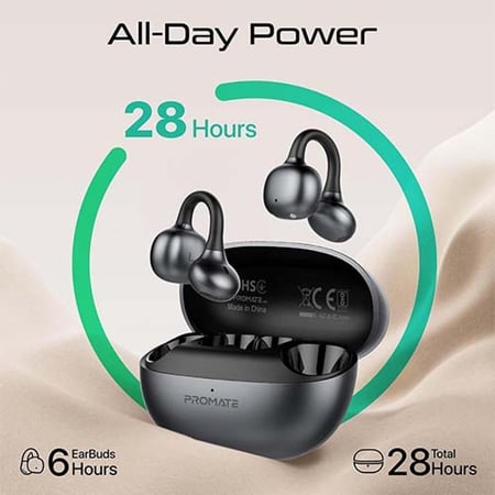 سماعة أذن لاسلكية AirClip-Pro بتصميم Open-Ear وبطارية 28 ساعة