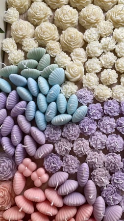 شمعة الورد الميني بشريط ورقي