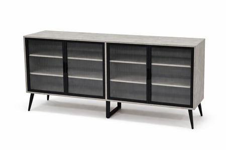 بوفية مودرن بأرفف واسعة متعدد الألوان - الحل المثالي لترتيب غرفة المعيشة