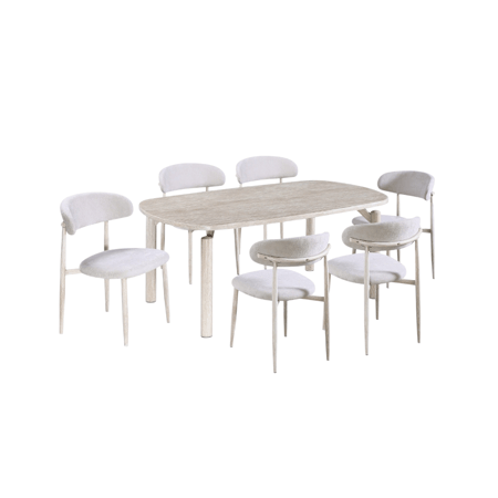 طقم طاولة طعام رخامي  6 كراسي- تصميم عصري بأحجام متعددة