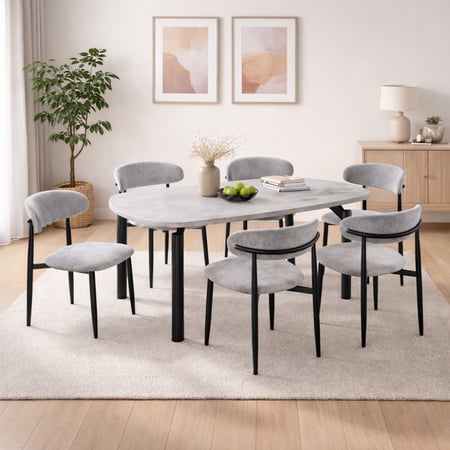 طاولة طعام بديل رخام 6 كرسي - مقاس 180*100*75 سم تجمع بين الفخامة والمتانة بسعر مناسب