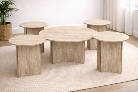 طقم طاولات شاي متعدد الألوان - حل عملي لتقديم الضيافة بترتيب