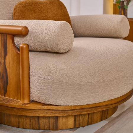 طقم كنب تصميم خشبي فاخر بلمسة عصرية - 4 قطع