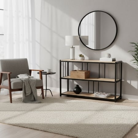 كونسول عصرية بيج مع رف تخزين 100x30 سم