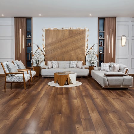 طقم كنب كتان - موديل فورد - تصميم مشجر - 4 قطع