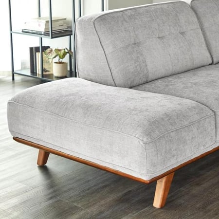 كنبة زاوية يسار مودرن خشب زان - مقاعد مريحة بتصميم عصري وأرجل خشبية