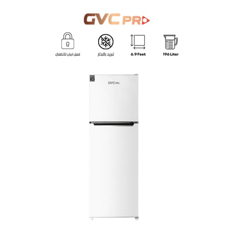 ثلاجة بابين 196 لتر لون أبيض – حفظ مثالي للطعام مع تحكم سهل