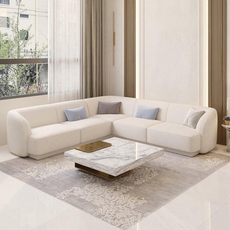 كنبة زاوية مخملية فخمة - 280×140×85 سم