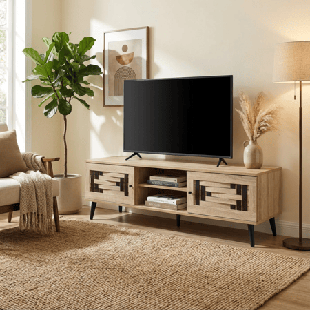 طاولة تلفاز خشب ماليزي متوفرة بألوان متعددة , تصميم متين وعصري