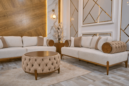 طقم كنب مودرن مخمل 5 قطع