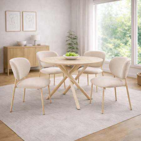 طقم طاولة طعام دائرية خشب - تصميم عصري – ألوان متعددة