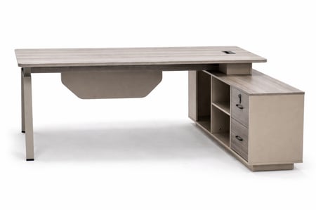 مكتب خشب فاخر بتصميم حديث  لون بيج– يجمع بين المتانة والشكل الجذاب لكل المساحات