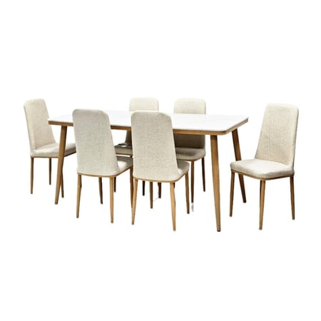 طقم طاولة طعام بيج