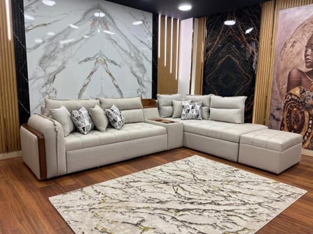 كنبة زاوية بيج