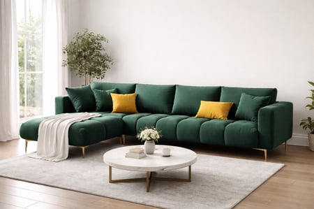 كنبة زاوية خشب سويدي ألوان مختلفة موردن - قوة تحمل مع تصميم فاخر