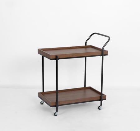 عربة تقديم خشب دورين - بني غامق - مقاس 70x43x85 سم