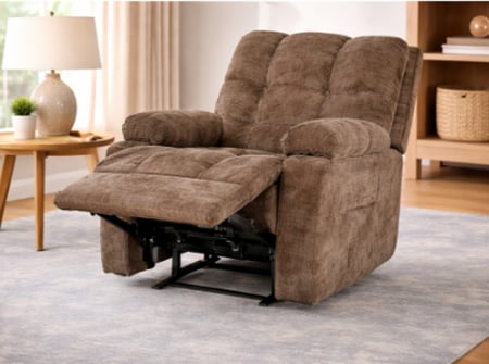 كرسي استرخاء هزاز دوار قماش متعدد الالوان بمسند ظهر طبي - مقاس كبير قطعة واحدة