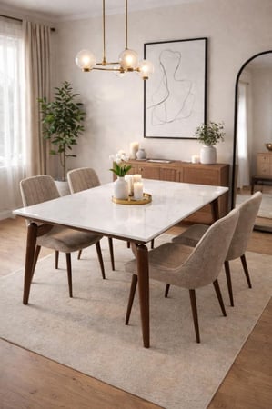 طاولة طعام رخام متينة متعددة الألوان والمقاسات – تصميم يجمع بين الجمال والقوة