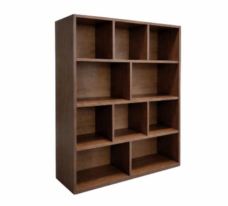 مكتبة كتب خشبية متعددة الالوان و الأرفف للتنظيم والديكور - قطعة واحدة مقاس وسط