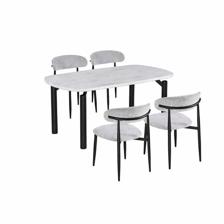 طاولة طعام بديل رخام 4 كرسي متعددة الالوان - تصميم عصري يوفر مساحة مريحة للعائلة