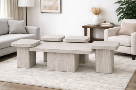 طقم طاولات شاي مستطيل خشب ألوان متعددة - تصميم عملي يوفر مساحة وأناقة لغرفة المعيشة