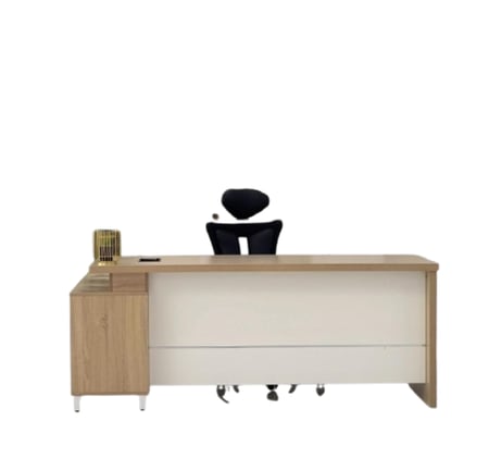 مكتب خشب عصري لون بيج مختلف المقاسات – بساطة فخمة تناسب جميع الديكورات