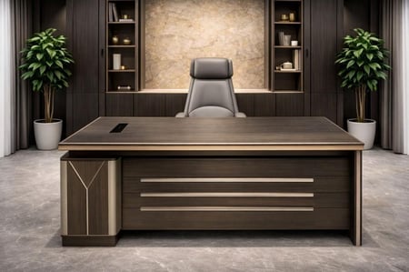 مكتب إداري فاخر لون بني مقاسات مختلفة – تصميم يليق بالمكاتب التنفيذية الراقية